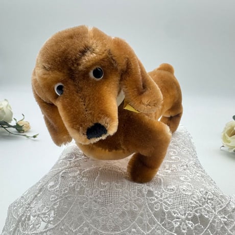 送料無料★シュタイフ★Hexie Dachshund 13cm★ダックスフントのヘキシー/犬★ビンテージ/アンティーク★Steiff/STEIFF