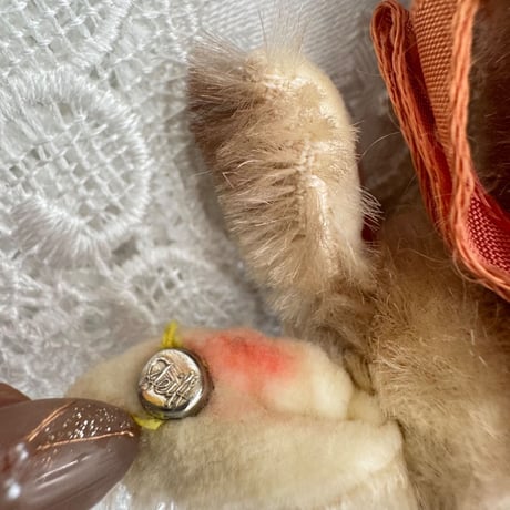 送料無料★シュタイフ★Lying Rabbit 6cm★(最小サイズ)くつろぎラビット/兎/うさぎ★ビンテージ/アンティーク★Steiff/STEIFF