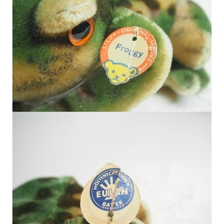 送料無料★シュタイフ★Froggy Frog 20cm オールID's完品★カエルのフロッギー/蛙★STEIFF★