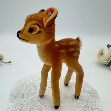 送料無料★シュタイフ★Bambi Deer 14cm★ディズニーバンビ/子鹿/シカ/小鹿★ビンテージ/アンティーク★STEIFF/Steiff