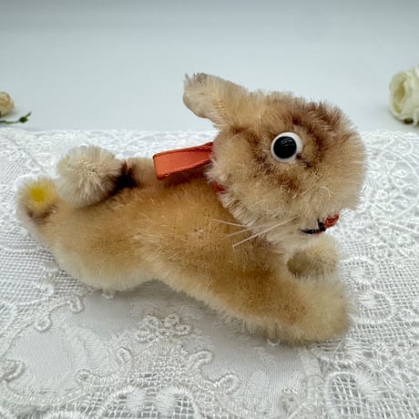 送料無料★シュタイフ★Lying Rabbit 6cm★(最小サイズ)くつろぎラビット/兎/うさぎ★ビンテージ/アンティーク★Steiff/STEIFF