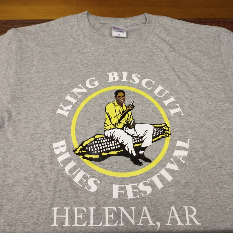 キングビスケット・ブルースフェスティバル ロゴTシャツ 杢グレー