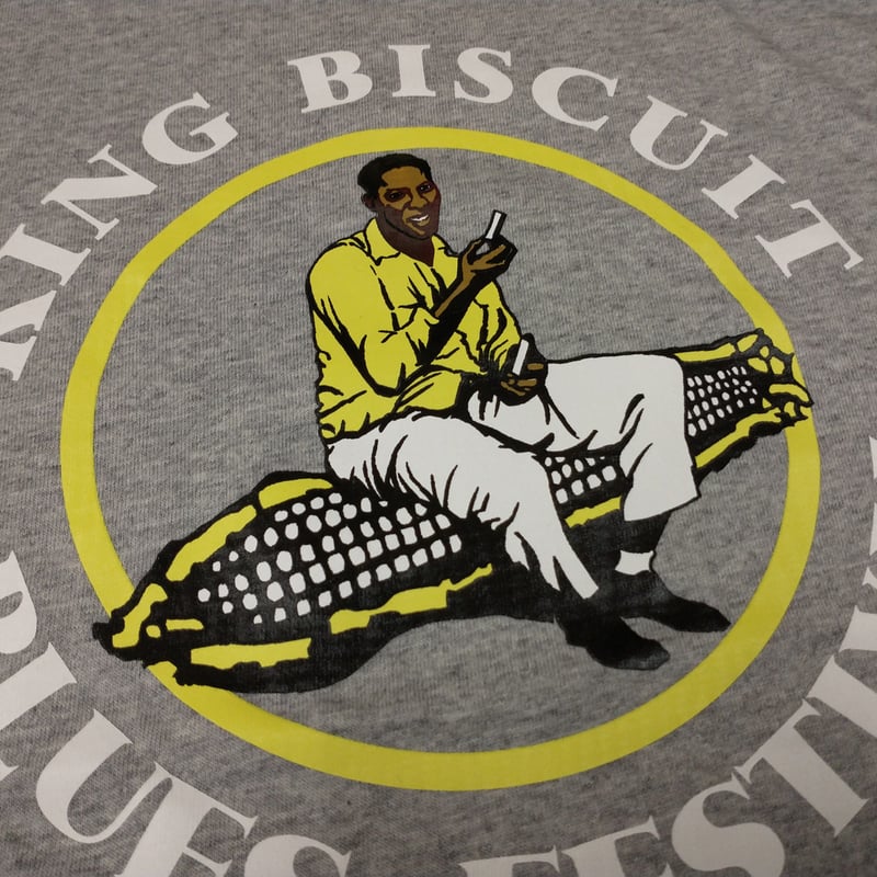 キングビスケット・ブルースフェスティバル ロゴTシャツ 杢グレー