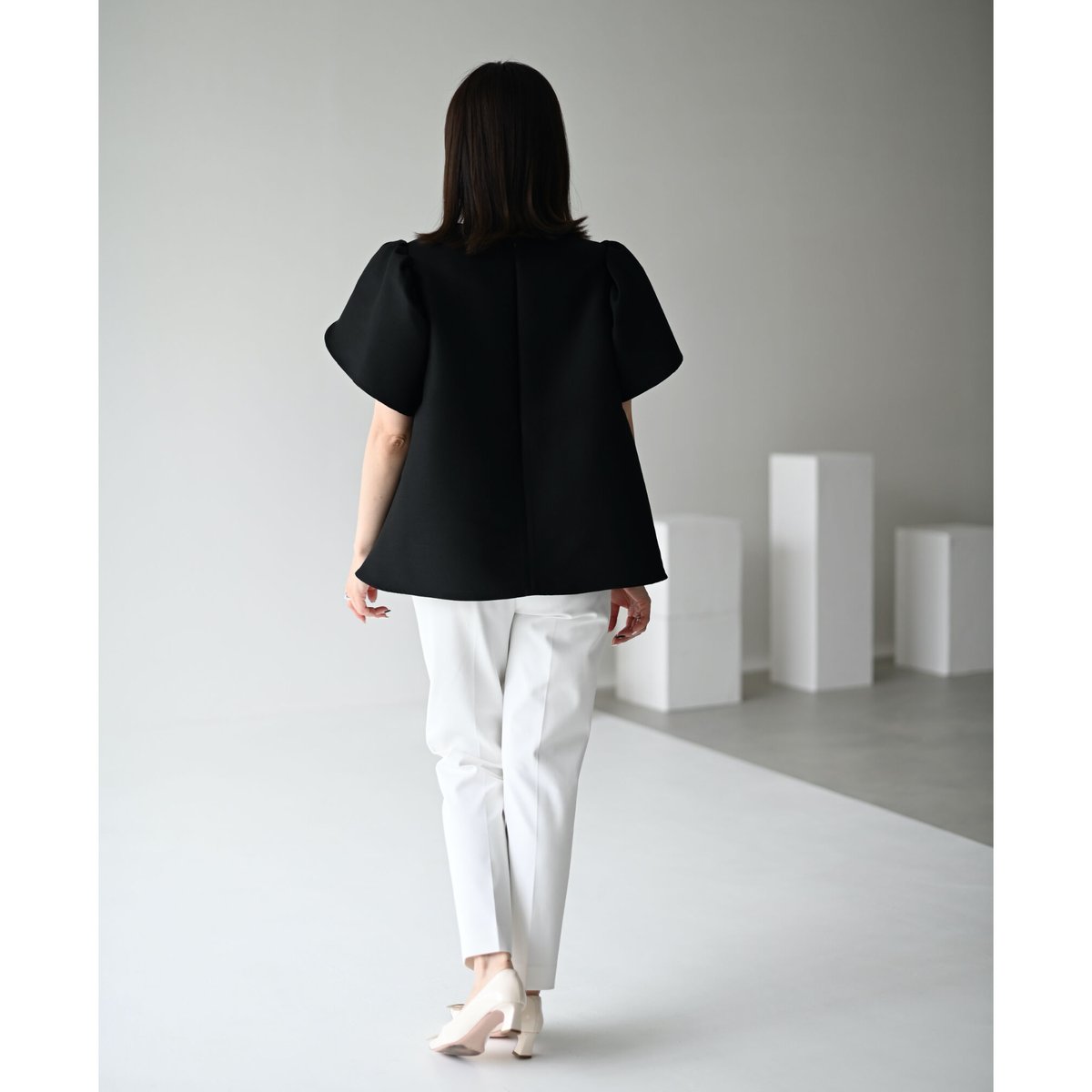 あゆゆ様専用】黒 シフォン ドレス ノースリーブ 花柄刺繍入りフレア  