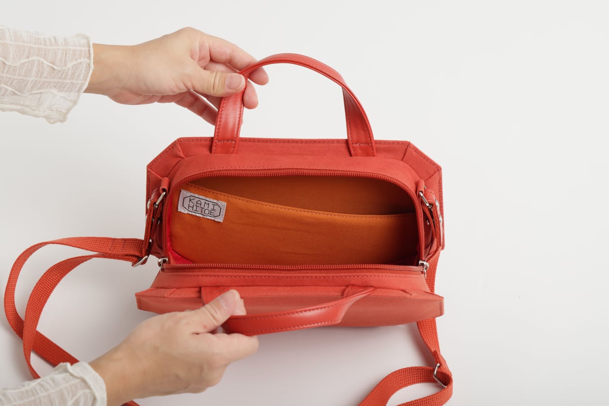 LENK リンク　皮革　CAGE　かごバッグ　レッド Omekashi】LENK(リンク) Cage Linen BAG | OUTLET(アウトレット