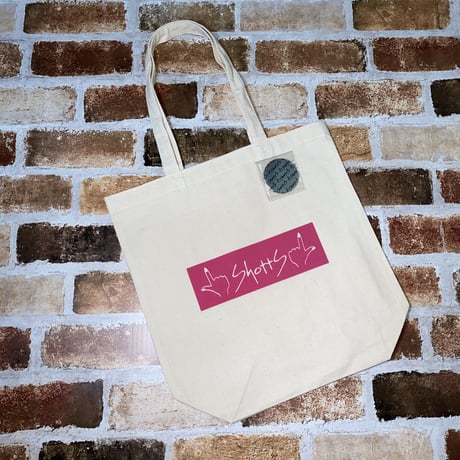 shotts缶バッジもついてるよ！しょっつオシャンなトートバッグ（ピンク）