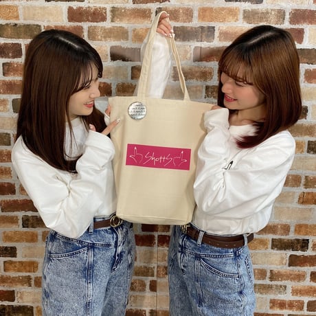 shotts缶バッジもついてるよ！しょっつオシャンなトートバッグ（ピンク）