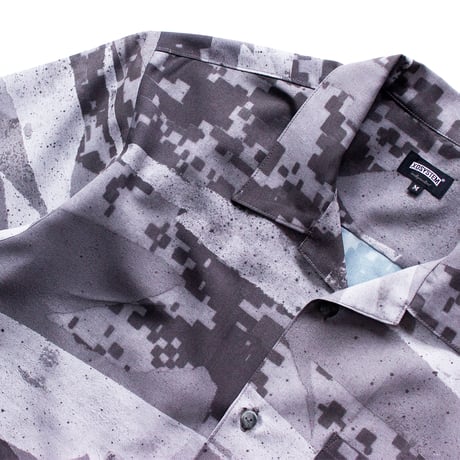 XOSYSTEM｜XO OPEN COLLAR SHIRT / DENPA UCP CAMO GRAY SCALE