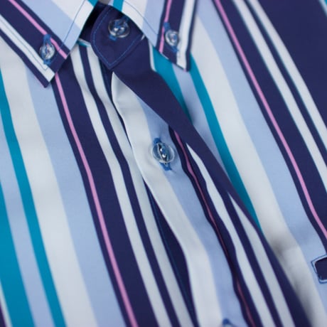ST-272｜STARTEX｜MEN'S KARIYUSHI WEAR｜DELUXE MULTI STRIPE -SLIM-/ NAVY