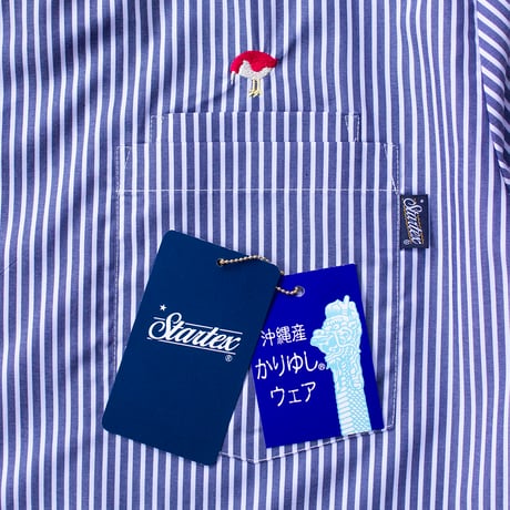 ST-295｜STARTEX｜KARIYUSHI WEAR｜KUINA-STANDARD-/ NAVY LONDON STRIPE(RED)