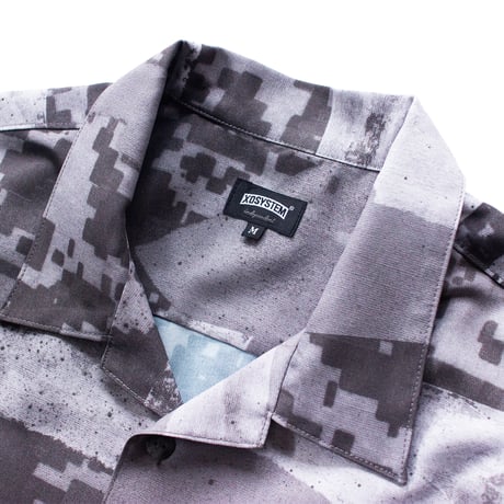 XOSYSTEM｜XO OPEN COLLAR SHIRT / DENPA UCP CAMO GRAY SCALE