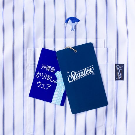 ST-295｜STARTEX｜KARIYUSHI WEAR｜KUINA-STANDARD-/ OFF WHITE STRIPE(BLUE)