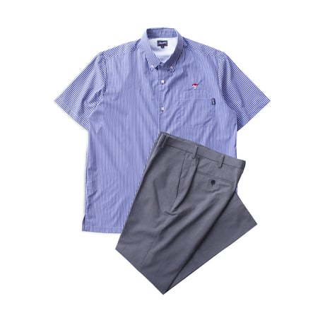 ST-295｜STARTEX｜KARIYUSHI WEAR｜KUINA-STANDARD-/ NAVY LONDON STRIPE(RED)