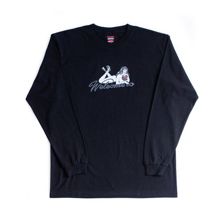 LINX｜LINX × HAND SIGN PAINTERS "Welcome to MONDAY LOVERS" L/S TEE｜BLACK