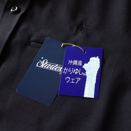 ST-230｜STARTEX｜MEN'S KARIYUSHI WEAR｜FORMAL BLACK SHIRT-SLIM- /BLACK