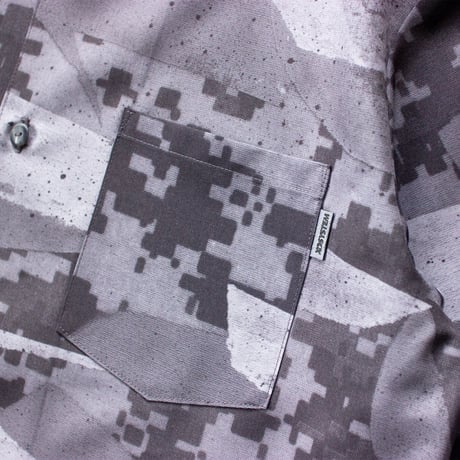 XOSYSTEM｜XO OPEN COLLAR SHIRT / DENPA UCP CAMO GRAY SCALE