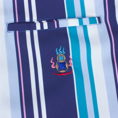 ST-272｜STARTEX｜MEN'S KARIYUSHI WEAR｜DELUXE MULTI STRIPE -SLIM-/ NAVY