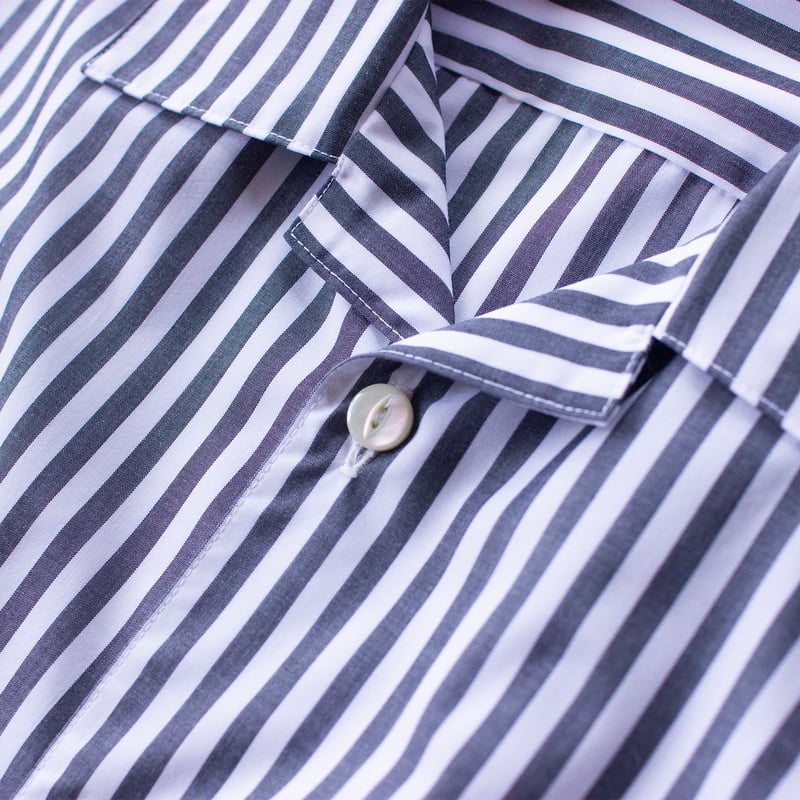 XOSYSTEM｜XO FUNNY LOGO OPEN SHIRT ｜WHT/BLK STRI