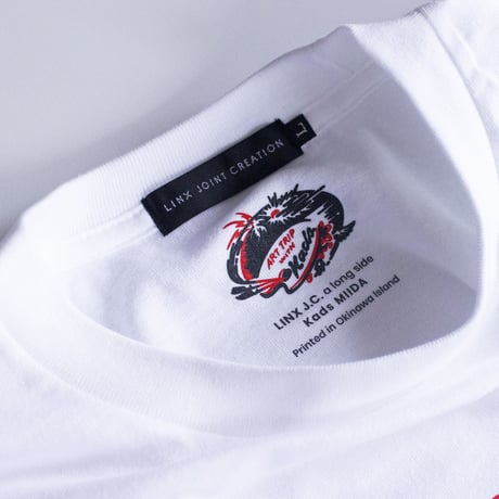 LINX｜LINX × Kads MIIDA-HANAGASA TEE / WHITE&RED