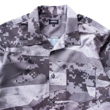 XOSYSTEM｜XO OPEN COLLAR SHIRT / DENPA UCP CAMO GRAY SCALE