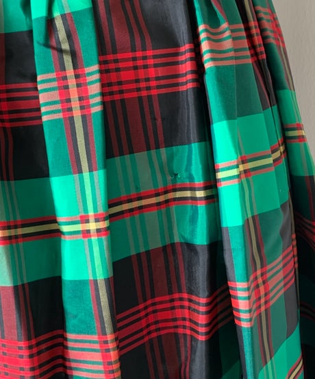 90s Puff sleeve plaid dress