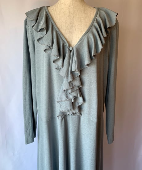 70's Frill Collar Hem Dress