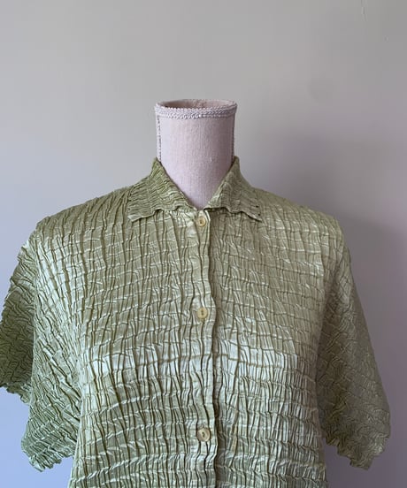 Wrinkled Short Sleeve Blouse