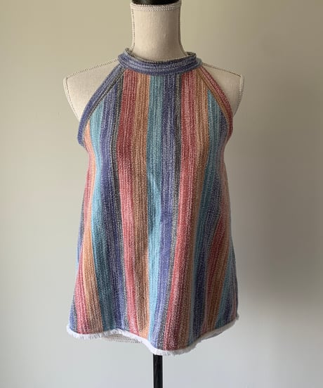 Rainbow Strip Hem Tank Top