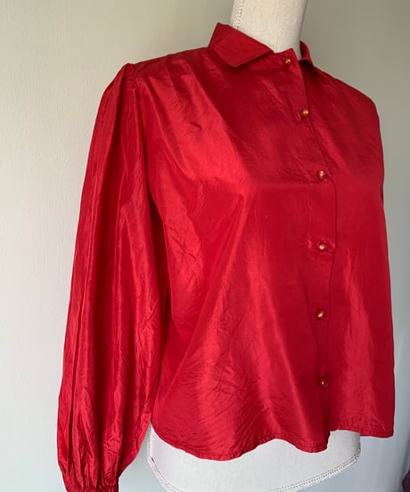 "valentino" 80's Red Blouse