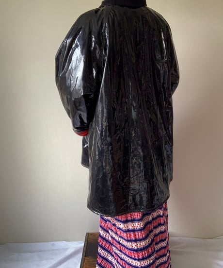 "90s" Lining Tartan Check Vinyl Coat
