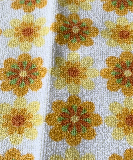Vintage Pile Fabric Floral Towel