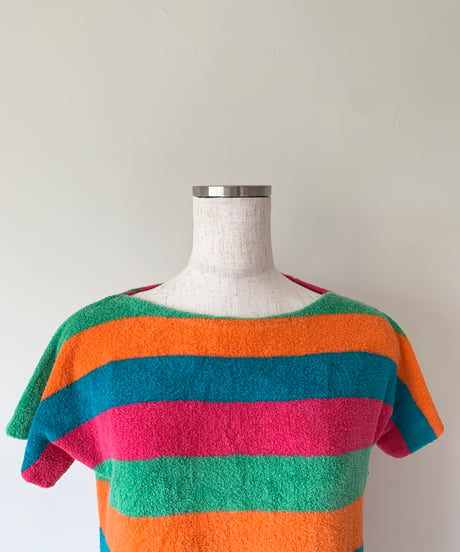 Pile Fabric Stripe T-shirt