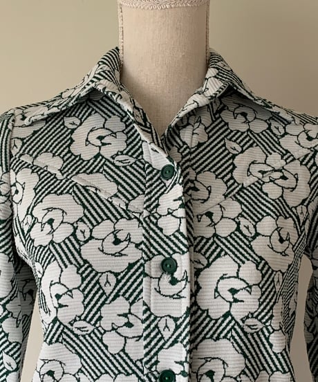 "70s" Flower Print & Stripe Shirt