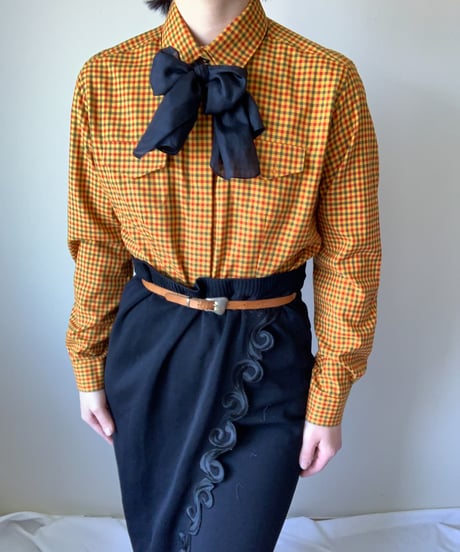 Plaid Pattern Secret Button Shirt