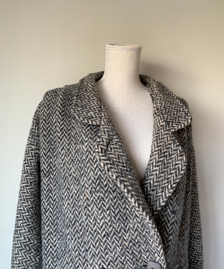 Herringbone Soutien Collar Coat