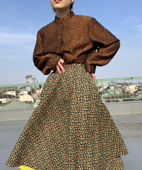 Flower Print Circular Skirt