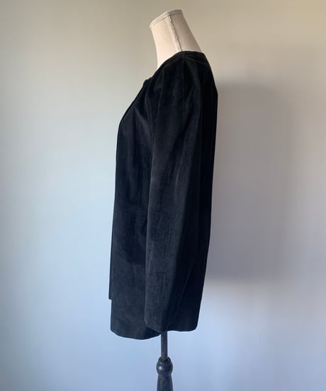 "80s" Pig Suede Collarless Jacket
