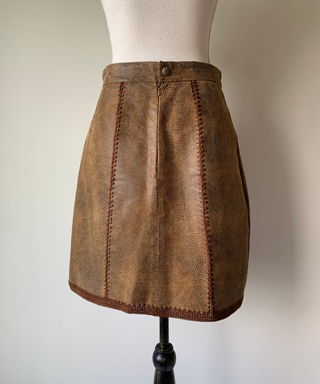 A-Line Leather Mini Skirt