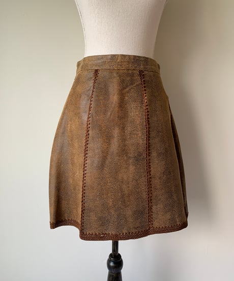 A-Line Leather Mini Skirt