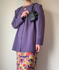 Purple Collarless Jacket