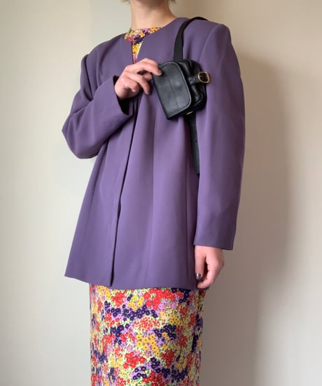 Purple Collarless Jacket