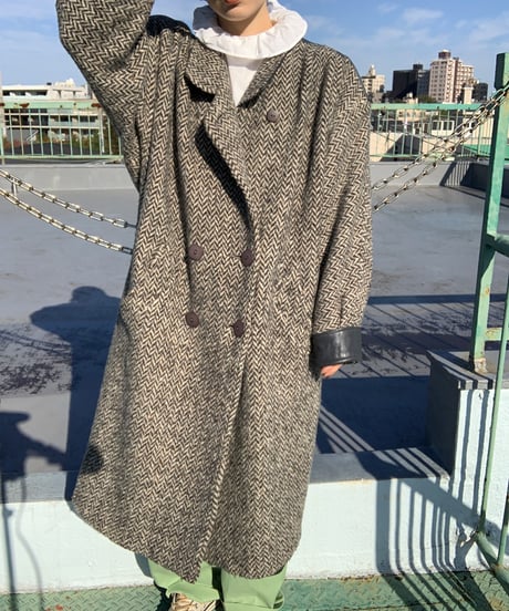 Herringbone Soutien Collar Coat