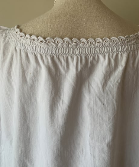 Initial embroidered linen night dress