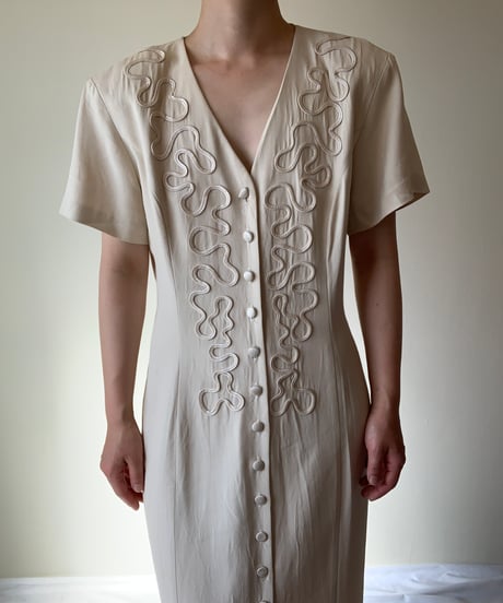 "80s" Embroidery Design Maxi Dress