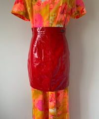 Vinyl mini skirt