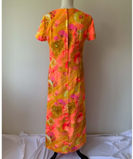 Oriental Flower Print Maxi Dress