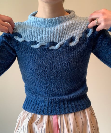 Crew Neck Wave Sweater