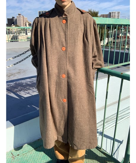 Balloon Sleeve Soutien Collar Coat