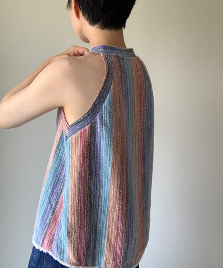 Rainbow Strip Hem Tank Top
