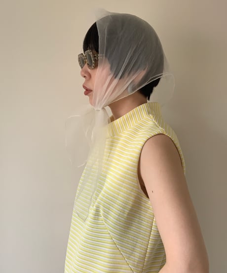 Sheer Scarf -white-